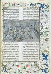 Ms 659 fol.226r Rodzina Artevelde. Walki uliczne w Gandawie, 1477